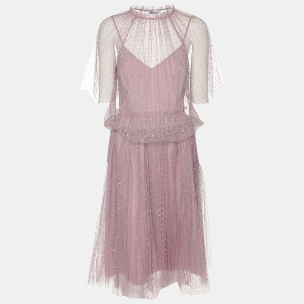 Red Valentino Mauve Tulle Top And Skirt Set S